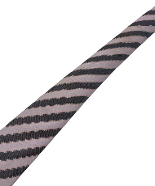 HERMES（エルメス）HERMES (エルメス) ストライプネクタイ パープル×グレー サイズ:記載なしの古着・服飾アイテム