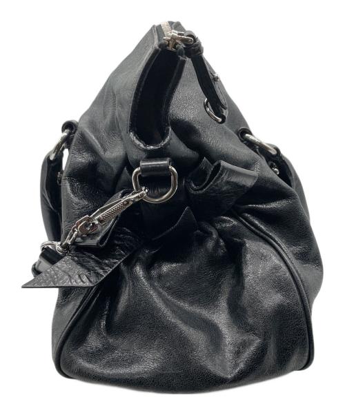 MIU MIU（ミュウミュウ）MIU MIU (ミュウミュウ) vitellolux 2WAYショルダーバッグ ブラックの古着・服飾アイテム