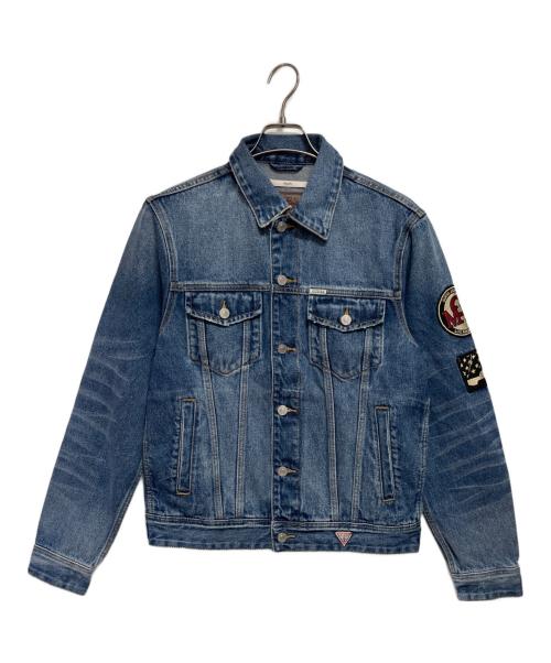 GUESS（ゲス）GUESS (ゲス) Dillon Embroidered Flags Denim Jacket インディゴ サイズ:Sの古着・服飾アイテム