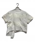 sacaiサカイ）の古着「変形ボーダーカットソー」｜ホワイト