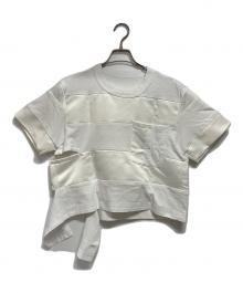 sacai（サカイ）の古着「変形ボーダーカットソー」｜ホワイト