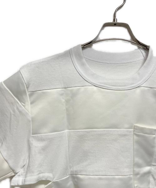 sacai（サカイ）sacai (サカイ) 変形ボーダーカットソー ホワイト サイズ:Mの古着・服飾アイテム