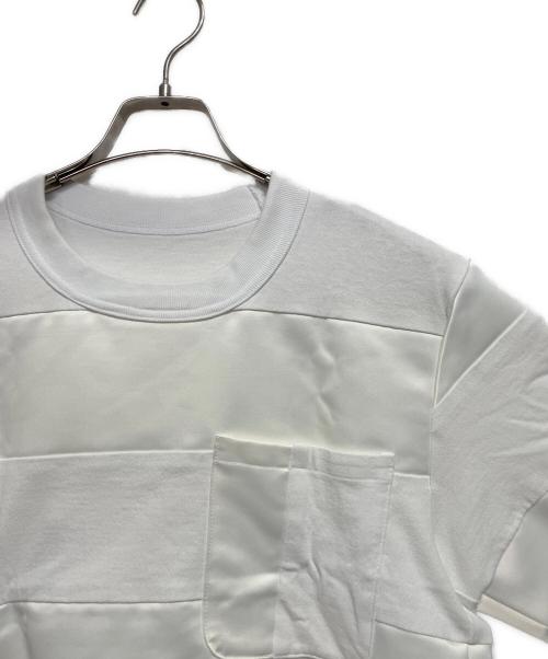 sacai（サカイ）sacai (サカイ) 変形ボーダーカットソー ホワイト サイズ:Mの古着・服飾アイテム