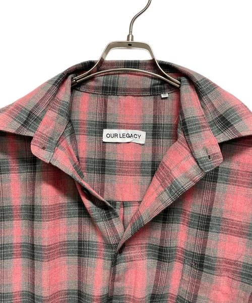 OUR LEGACY（アワーレガシー）OUR LEGACY (アワーレガシー) 長袖チェックシャツ ピンク×グレー サイズ:48の古着・服飾アイテム