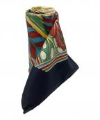 Salvatore Ferragamoサルヴァトーレ フェラガモ）の古着「ヒョウ柄 大判スカーフ」｜ネイビー