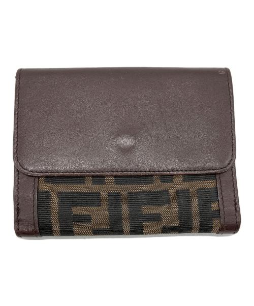FENDI（フェンディ）FENDI (フェンディ) ズッカ 2つ折り財布 ブラウンの古着・服飾アイテム