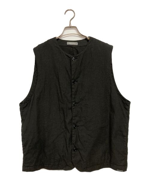confect（コンフェクト）CONFECT (コンフェクト) リネンベスト ブラック サイズ:4の古着・服飾アイテム
