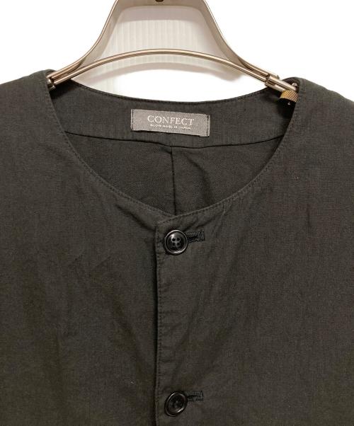 confect（コンフェクト）CONFECT (コンフェクト) リネンベスト ブラック サイズ:4の古着・服飾アイテム