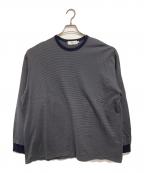 Graphpaperグラフペーパー）の古着「ボーダー長袖カットソー」｜ネイビー×グレー