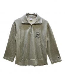 Champion（チャンピオン）の古着「ハーフジップスウェット」｜ライトグレー