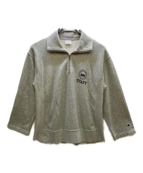 Champion（チャンピオン）Champion (チャンピオン) ハーフジップスウェット ライトグレー サイズ:Mの古着・服飾アイテム