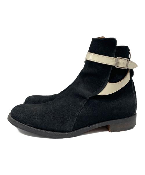 UNDERCOVER（アンダーカバー）UNDERCOVER (アンダーカバー) マルコムベルトブーツ ブラック×ホワイト サイズ:Mの古着・服飾アイテム