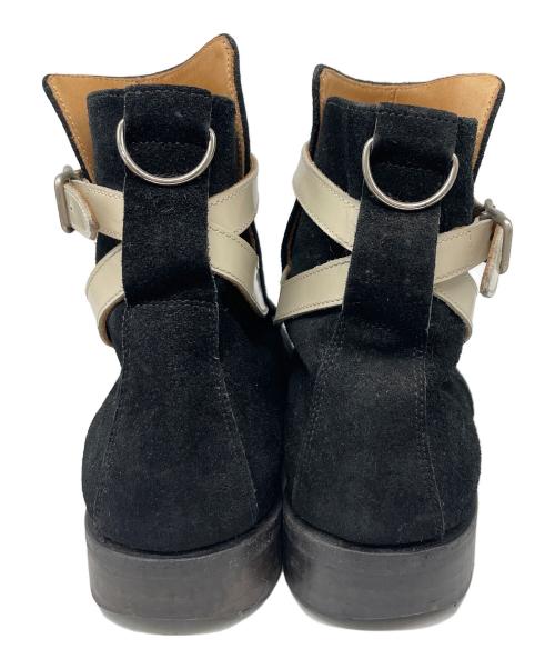 UNDERCOVER（アンダーカバー）UNDERCOVER (アンダーカバー) マルコムベルトブーツ ブラック×ホワイト サイズ:Mの古着・服飾アイテム