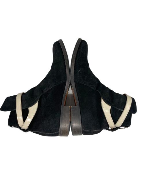 UNDERCOVER（アンダーカバー）UNDERCOVER (アンダーカバー) マルコムベルトブーツ ブラック×ホワイト サイズ:Mの古着・服飾アイテム