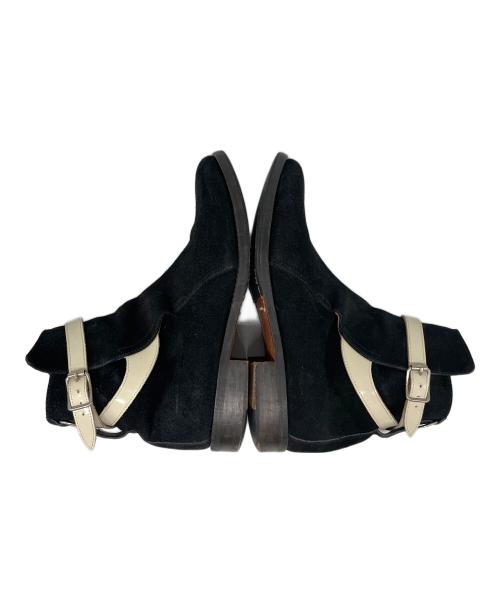 UNDERCOVER（アンダーカバー）UNDERCOVER (アンダーカバー) マルコムベルトブーツ ブラック×ホワイト サイズ:Mの古着・服飾アイテム