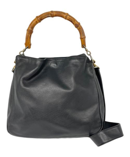 GUCCI（グッチ）GUCCI (グッチ) OLDGUCCI バンブー 2WAYバッグ ブラックの古着・服飾アイテム