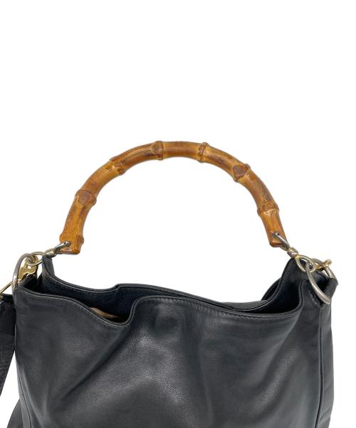 GUCCI（グッチ）GUCCI (グッチ) OLDGUCCI バンブー 2WAYバッグ ブラックの古着・服飾アイテム