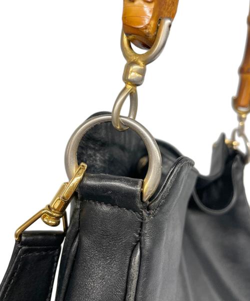 GUCCI（グッチ）GUCCI (グッチ) OLDGUCCI バンブー 2WAYバッグ ブラックの古着・服飾アイテム