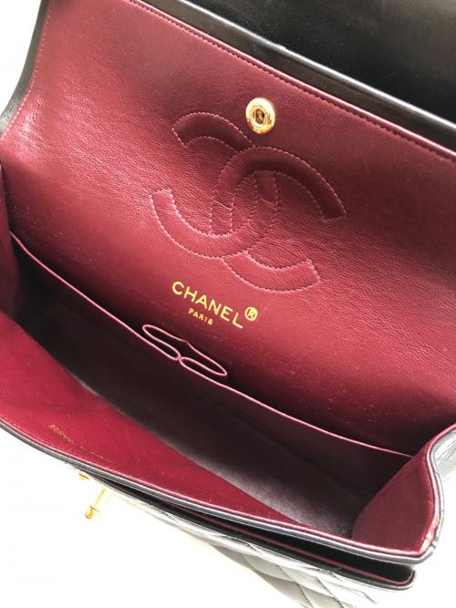CHANEL（シャネル）CHANEL (シャネル) ダブルフラップダブルチェーンショルダーバッグ　マトラッセ25　パリ限定 ブラックの古着・服飾アイテム