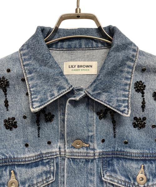 Lily Brown（リリーブラウン）Lily Brown (リリーブラウン) ビジューデニムジャケット スカイブルー サイズ:F 未使用品の古着・服飾アイテム