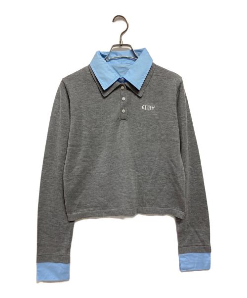 eimy istoire（エイミーイストワール）eimy istoire (エイミーイストワール) レイヤード風薄手ニット グレー サイズ:F 未使用品の古着・服飾アイテム