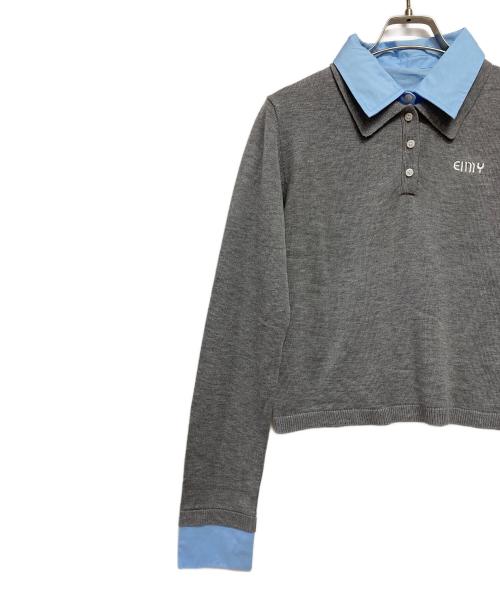 eimy istoire（エイミーイストワール）eimy istoire (エイミーイストワール) レイヤード風薄手ニット グレー サイズ:F 未使用品の古着・服飾アイテム