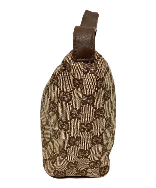 GUCCI（グッチ）GUCCI (グッチ) GGキャンバスポーチ ベージュ×ブラウンの古着・服飾アイテム