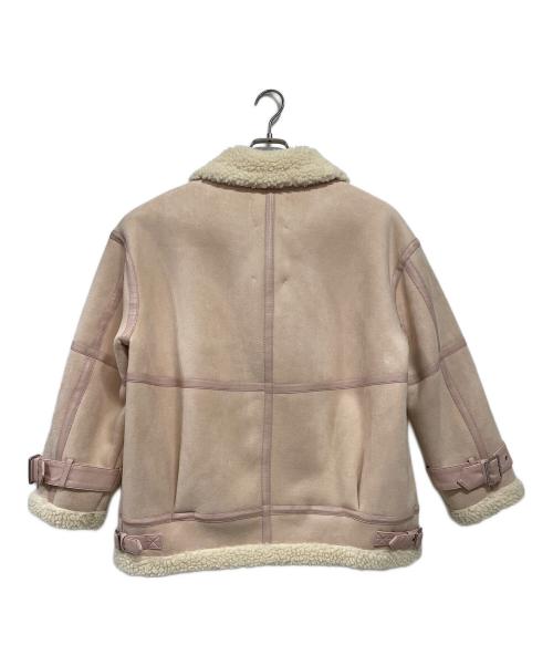 furfur（ファーファー）FURFUR (ファーファー) ボアジャケット ピンク×ホワイト サイズ:FREEの古着・服飾アイテム