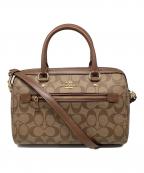 COACHコーチ）の古着「シグネチャー ローワンサッチェル」｜ブラウン