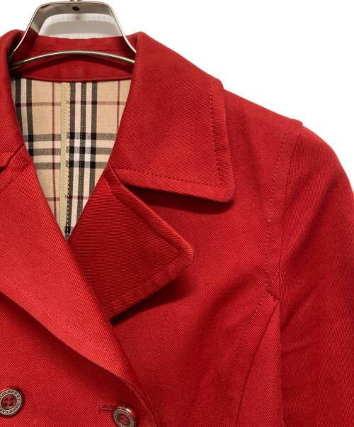 BURBERRY BLUE LABEL（バーバリーロンドンブルーレーベル）BURBERRY BLUE LABEL (バーバリーロンドンブルーレーベル) コート レッド サイズ:SIZE 38の古着・服飾アイテム