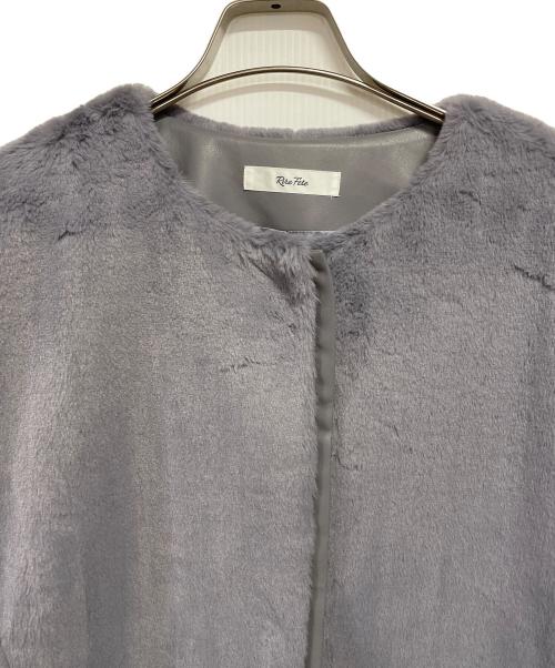 rirefete（リルフェテ）RireFete (リルフェテ) フェイクファー ロングコート パープル サイズ:9の古着・服飾アイテム