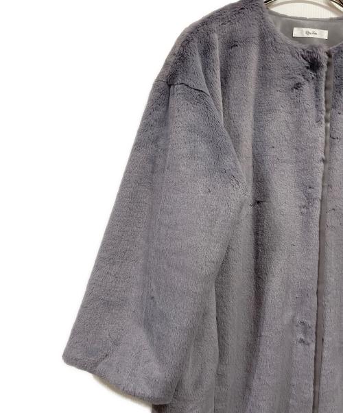 rirefete（リルフェテ）RireFete (リルフェテ) フェイクファー ロングコート パープル サイズ:9の古着・服飾アイテム