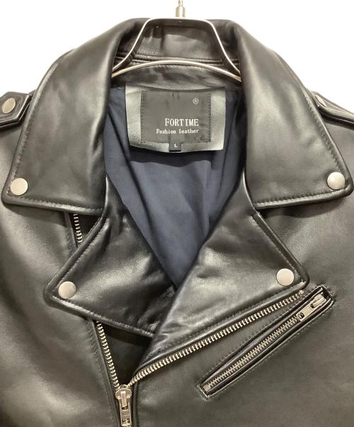 FORTIME（フォータイム）FORTIME (フォータイム) レザージャケット ブラック サイズ:Lの古着・服飾アイテム