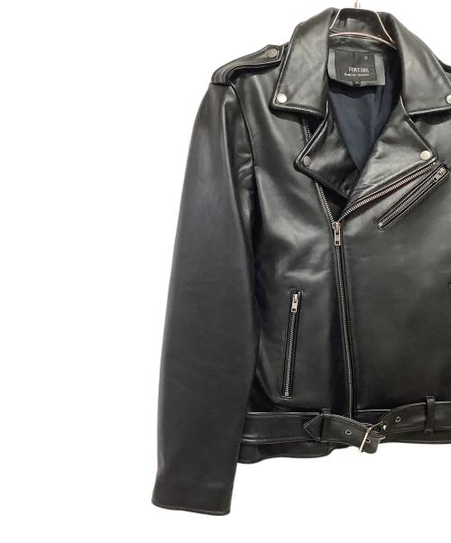 FORTIME（フォータイム）FORTIME (フォータイム) レザージャケット ブラック サイズ:Lの古着・服飾アイテム
