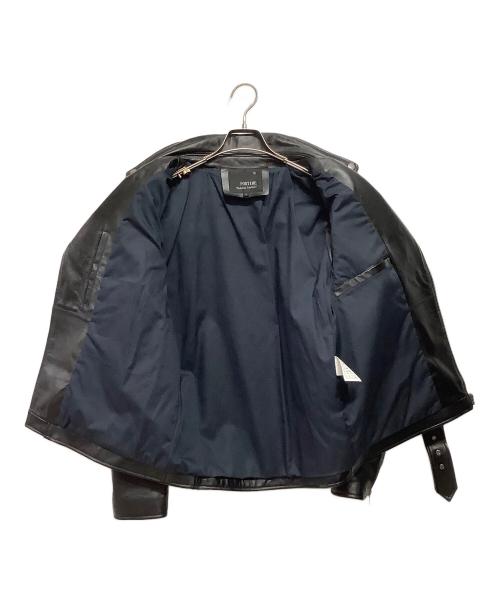 FORTIME（フォータイム）FORTIME (フォータイム) レザージャケット ブラック サイズ:Lの古着・服飾アイテム