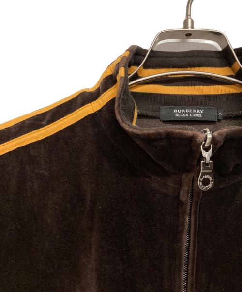 BURBERRY BLACK LABEL（バーバリーブラックレーベル）BURBERRY BLACK LABEL (バーバリーブラックレーベル) Logo Velour Track Jacket ブラウン サイズ:SIZE 2の古着・服飾アイテム