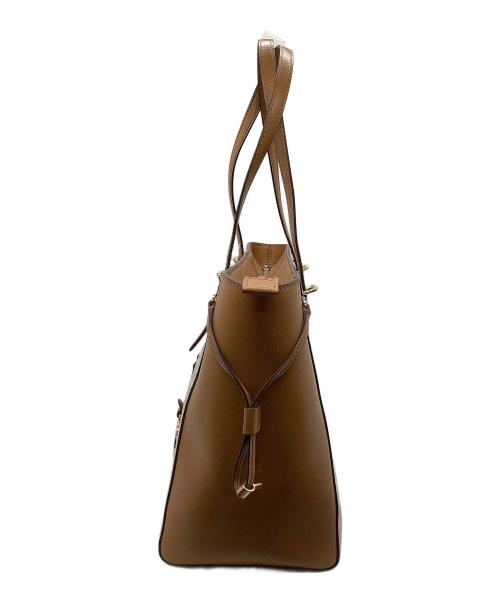 MICHAEL KORS（マイケル・コース）MICHAEL KORS (マイケル・コース) VOYAGER トートバッグ ホワイト×ブラウンの古着・服飾アイテム