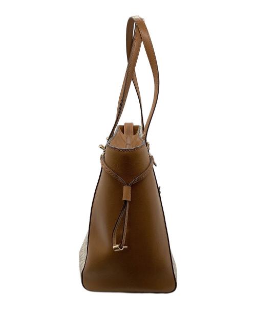 MICHAEL KORS（マイケル・コース）MICHAEL KORS (マイケル・コース) VOYAGER トートバッグ ホワイト×ブラウンの古着・服飾アイテム