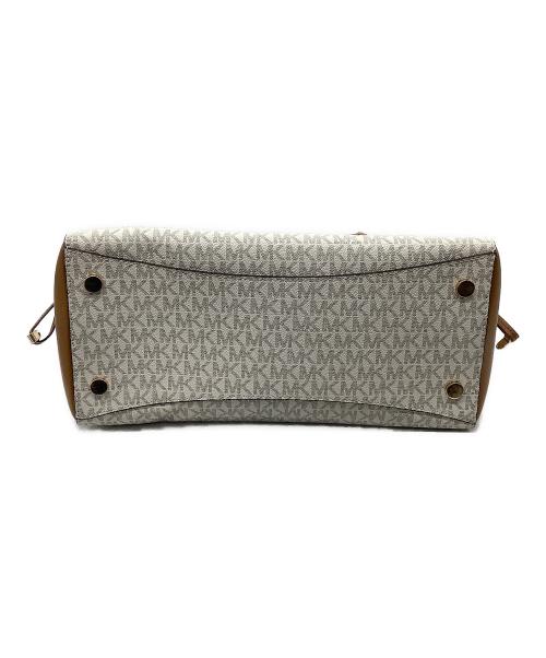 MICHAEL KORS（マイケル・コース）MICHAEL KORS (マイケル・コース) VOYAGER トートバッグ ホワイト×ブラウンの古着・服飾アイテム