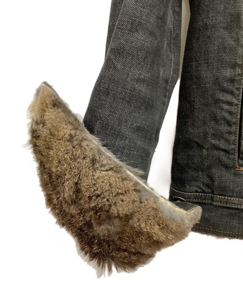 DOLCE & GABBANA（ドルチェ＆ガッバーナ）DOLCE & GABBANA (ドルチェ＆ガッバーナ) ファーデニムジャケット グレー サイズ:48の古着・服飾アイテム