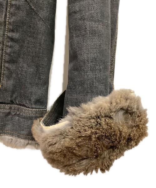 DOLCE & GABBANA（ドルチェ＆ガッバーナ）DOLCE & GABBANA (ドルチェ＆ガッバーナ) ファーデニムジャケット グレー サイズ:48の古着・服飾アイテム