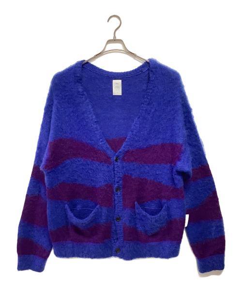 Name.（ネーム）Name. (ネーム) WAVE STRIPED モヘアニットカーディガン ブルー×パープル サイズ:2の古着・服飾アイテム