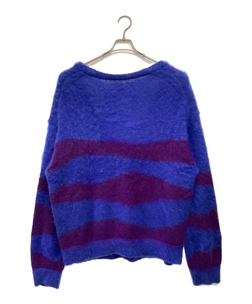 Name.（ネーム）Name. (ネーム) WAVE STRIPED モヘアニットカーディガン ブルー×パープル サイズ:2の古着・服飾アイテム