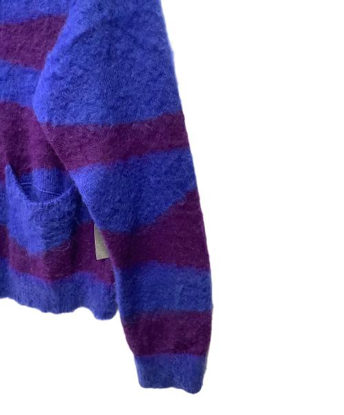 Name.（ネーム）Name. (ネーム) WAVE STRIPED モヘアニットカーディガン ブルー×パープル サイズ:2の古着・服飾アイテム