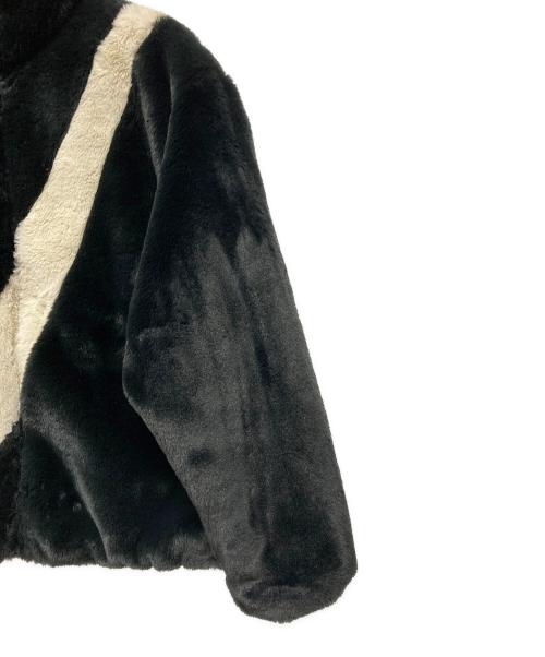 NIKE（ナイキ）NIKE (ナイキ) フェイクファージャケット ブラック×ホワイト サイズ:Lの古着・服飾アイテム