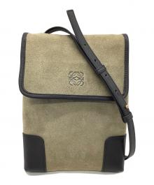 LOEWE（ロエベ）の古着「アナグラム ショルダーバッグ」｜カーキ×ブラック