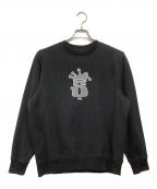 stussyステューシー）の古着「S CROWN/クルーネックスウェット」｜ブラック