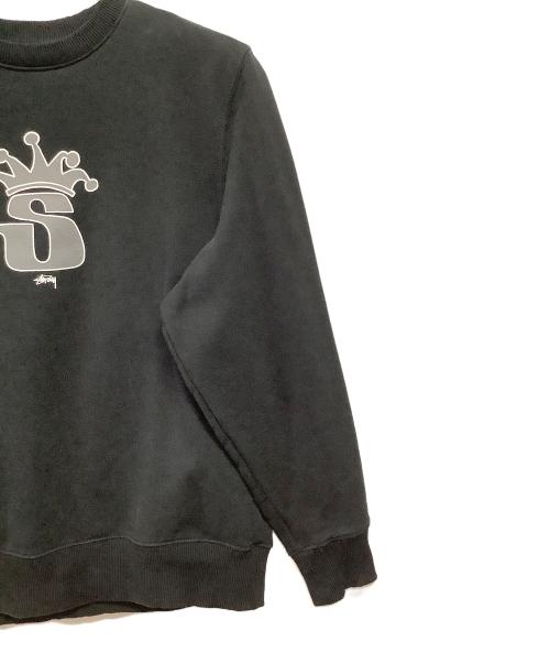 stussy（ステューシー）stussy (ステューシー) S CROWN/クルーネックスウェット ブラック サイズ:Sの古着・服飾アイテム