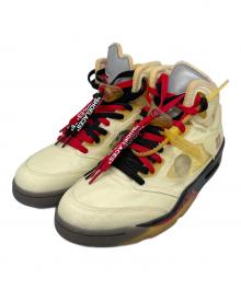 NIKE×OFFWHITE（ナイキ×オフホワイト）の古着「AIR JORDAN 5 RETRO SP／ハイカットスニーカー」｜ベージュ×ブラック
