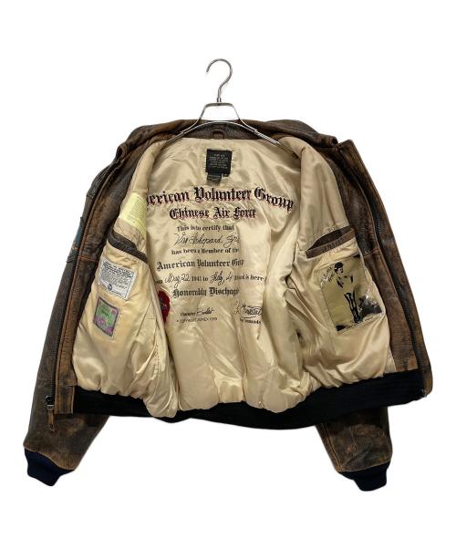 AVIREX（アヴィレックス）AVIREX (アヴィレックス) レザーフライトジャケット ブラウン サイズ:Ｍの古着・服飾アイテム